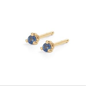 PAIR of 14k Gold and Sapphire Studs